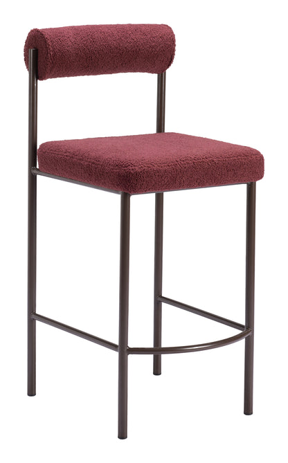 Livorno Counter Stool (Set of 2) Red & Bronze - Disselt Designs