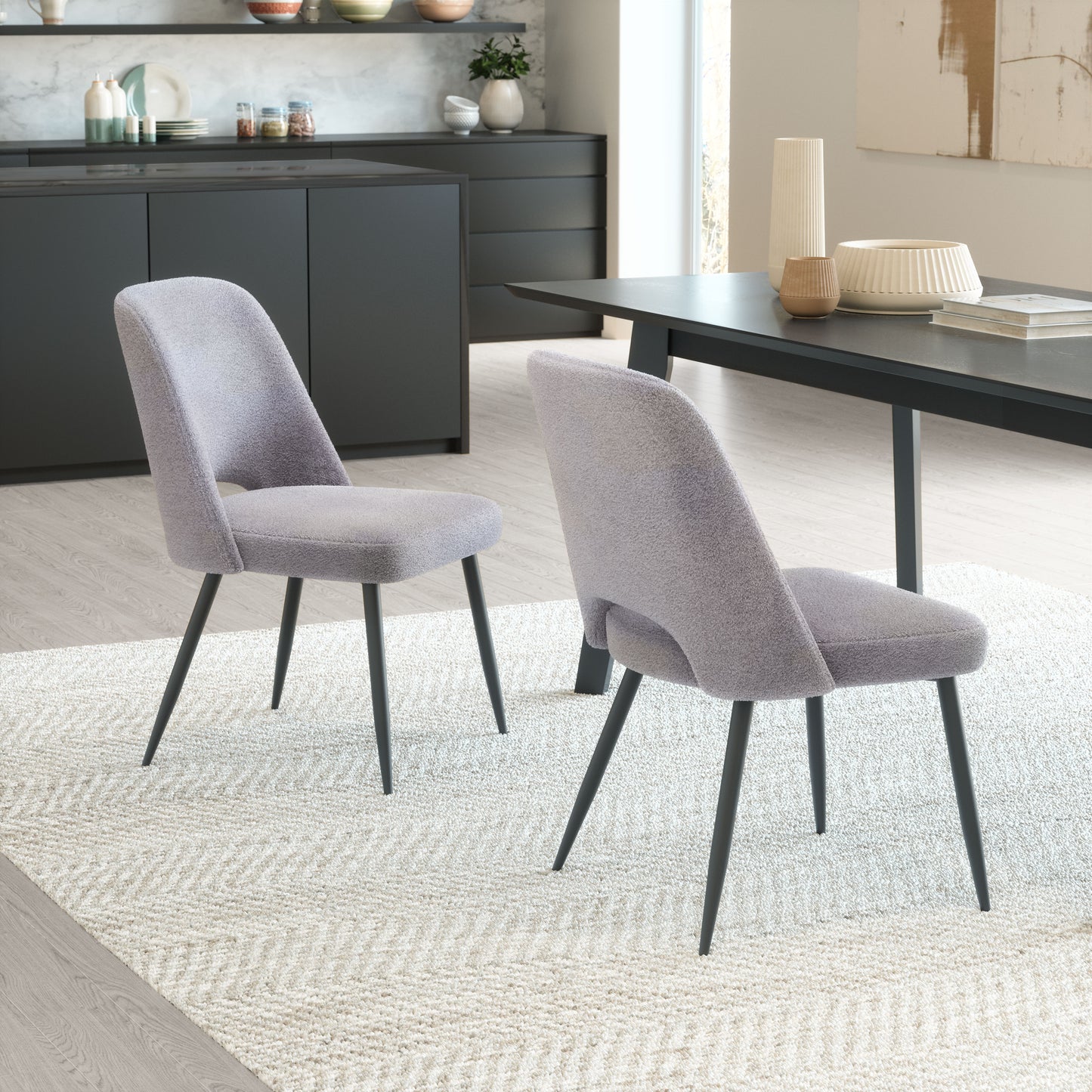 Teddy Dining Chair (Set of 2) Gray - Disselt Designs