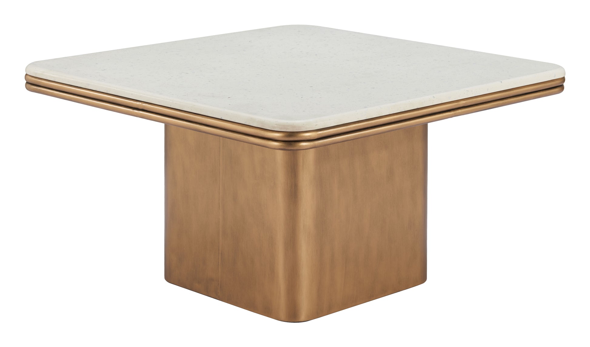 Cher Coffee Table White & Brass - Disselt Designs