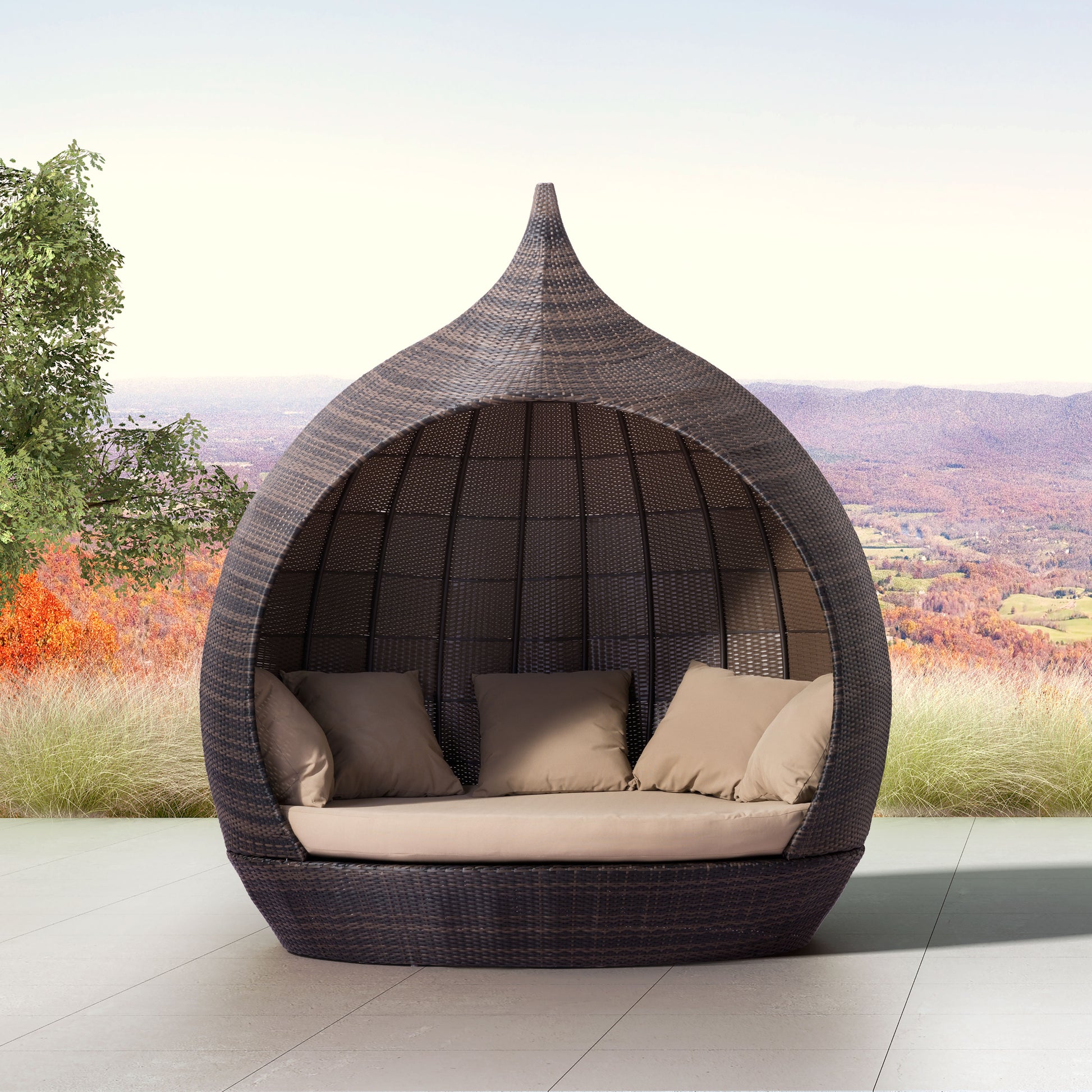 Martinique Beach Daybed Brown & Beige - Disselt Designs