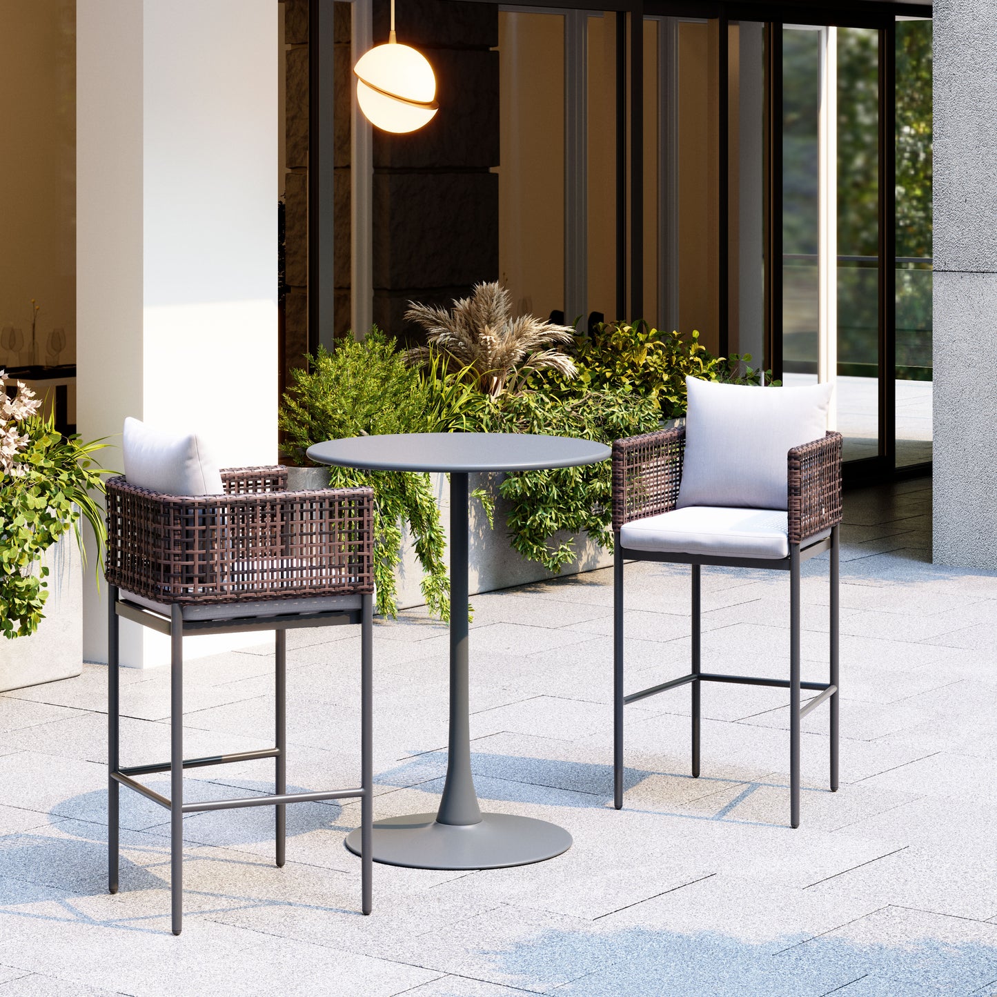 Palm Paradise Barstool Gray - Disselt Designs