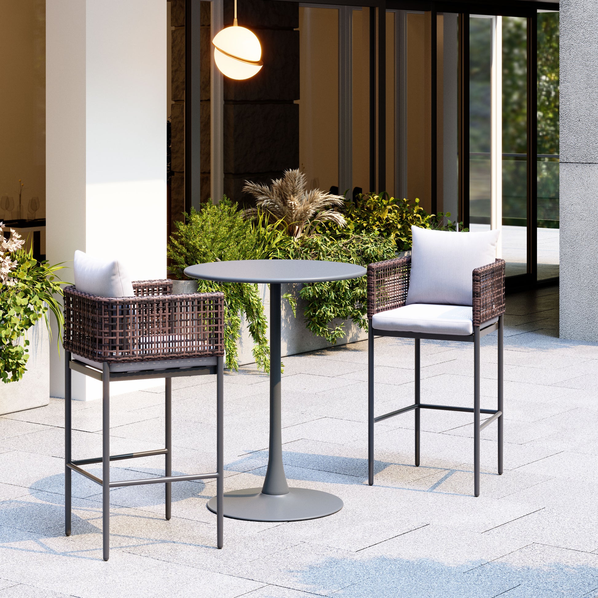 Palm Paradise Barstool Gray - Disselt Designs