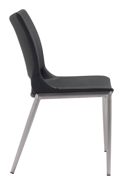 Ace Dining Chair (Set of 2) Black & Silver - Disselt Designs