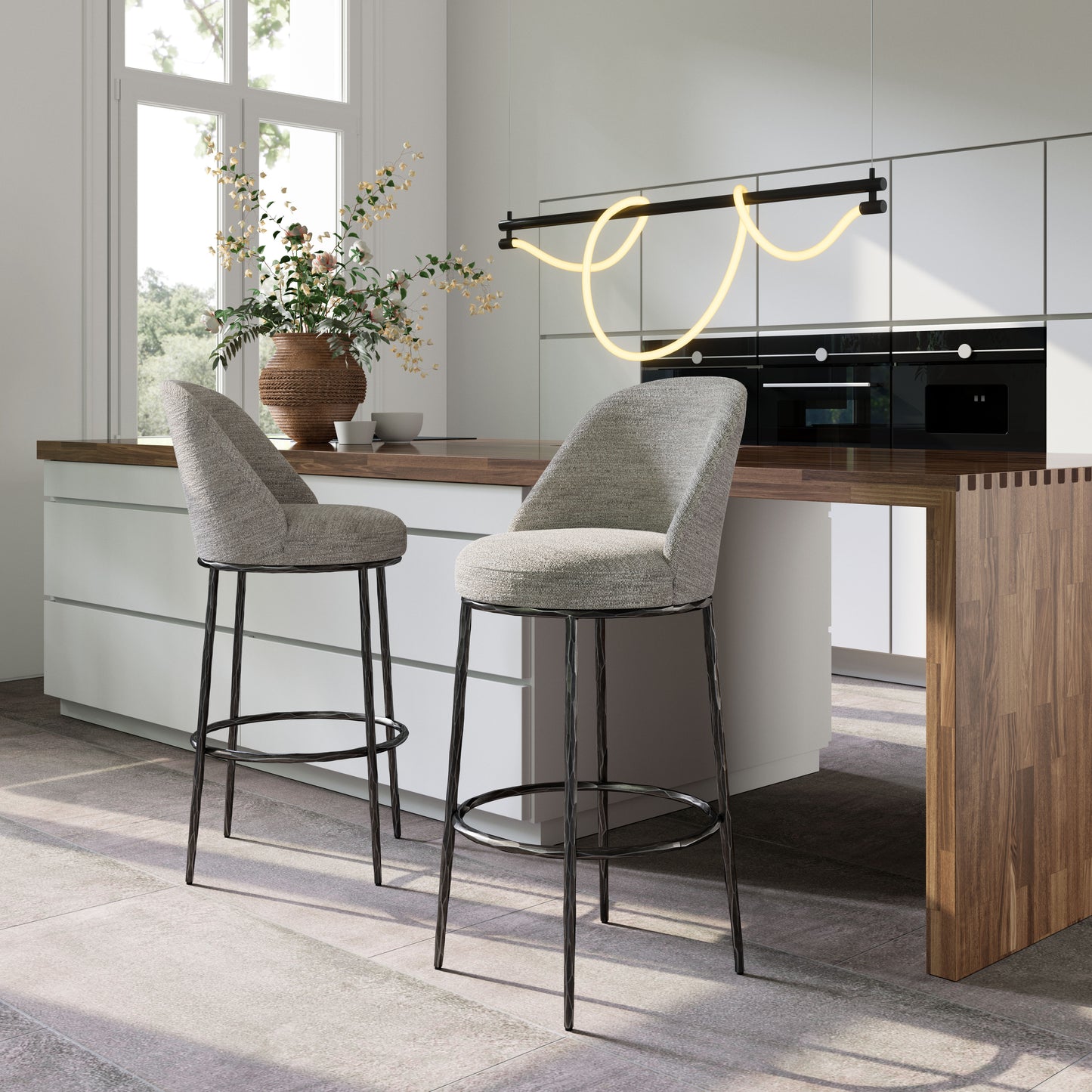 Nordhavn Swivel Barstool Gray - Disselt Designs