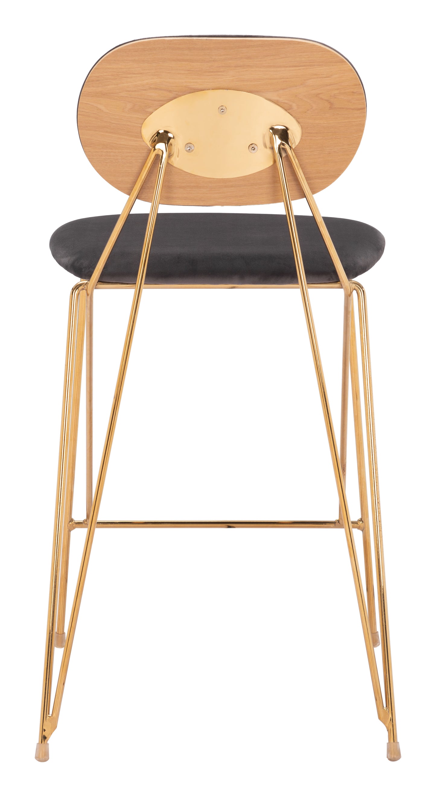Georges Counter Stool (Set of 2) Gray & Gold - Disselt Designs