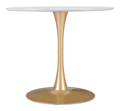 Opus Dining Table White & Gold - Disselt Designs