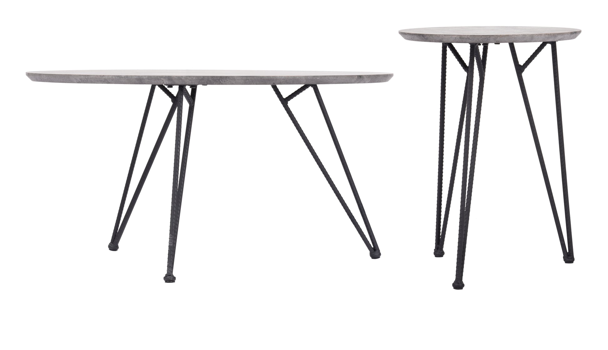 Kerris Coffee Table Set (2-Piece) Gray & Black - Disselt Designs