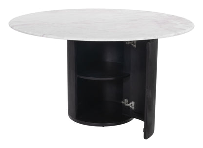 Izola Dining Table White & Black - Disselt Designs