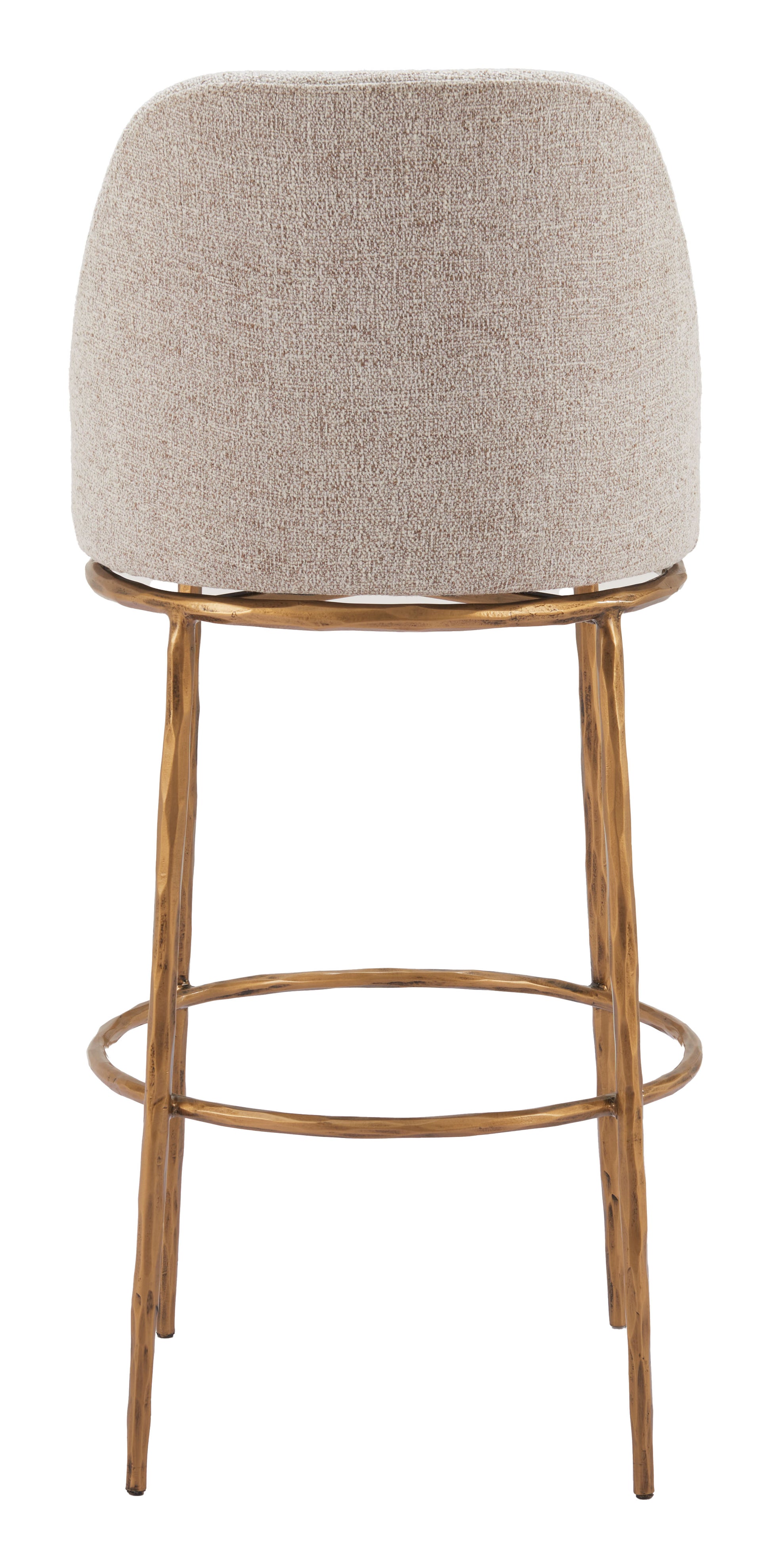 Nordhavn Swivel Barstool Beige & Gold - Disselt Designs