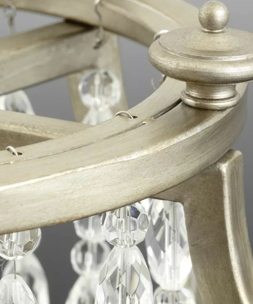 Desiree 6-Light 18"w Pendant Foyer Hanging Light Fixture Silver Ridge Grey Finish by Progress