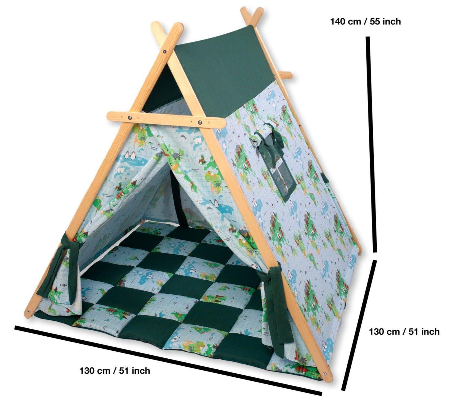 KIDS WORLD | World Map Play Tent and Play Mat - Disselt Designs