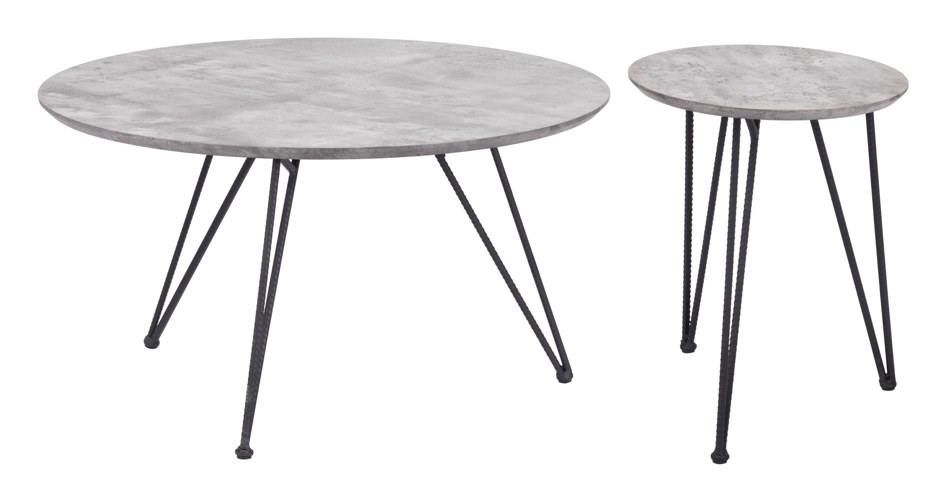 Kerris Coffee Table Set (2-Piece) Gray & Black - Disselt Designs