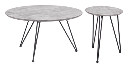Kerris Coffee Table Set (2-Piece) Gray & Black - Disselt Designs