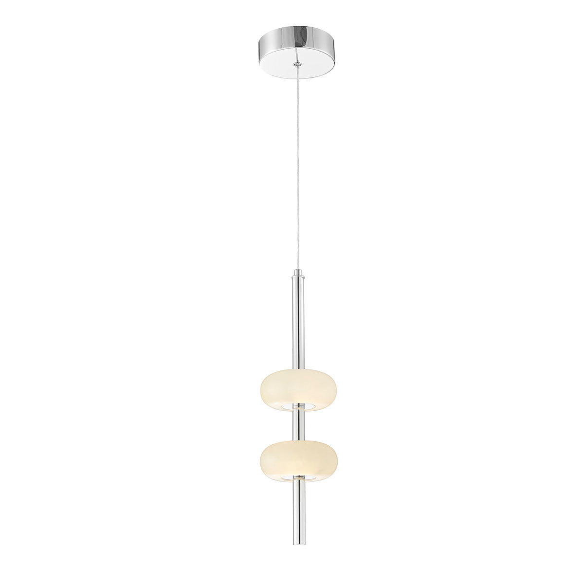 Spanish Alabaster Pendant // Chrome - Disselt Designs
