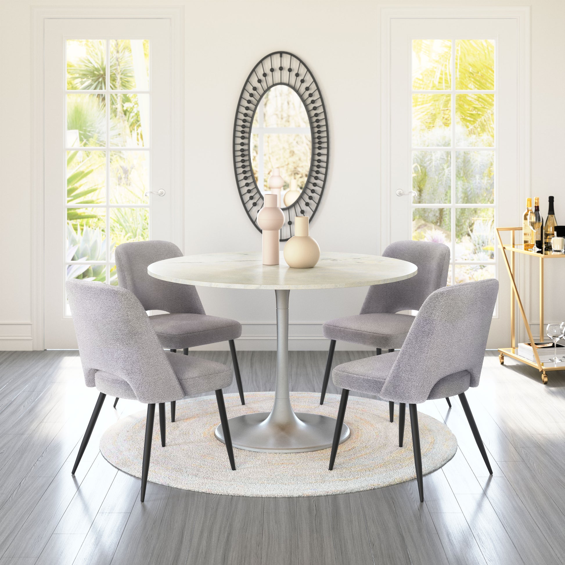 Teddy Dining Chair (Set of 2) Gray - Disselt Designs