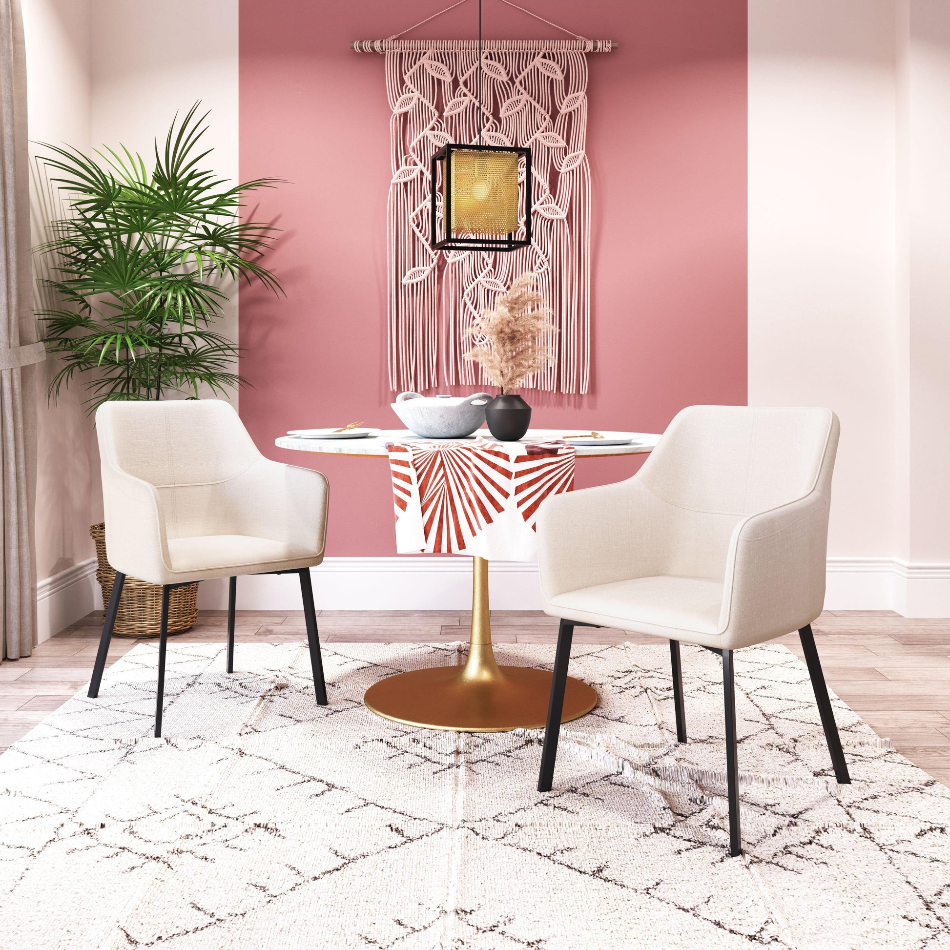 Adage Dining Chair (Set of 2) Beige - Disselt Designs