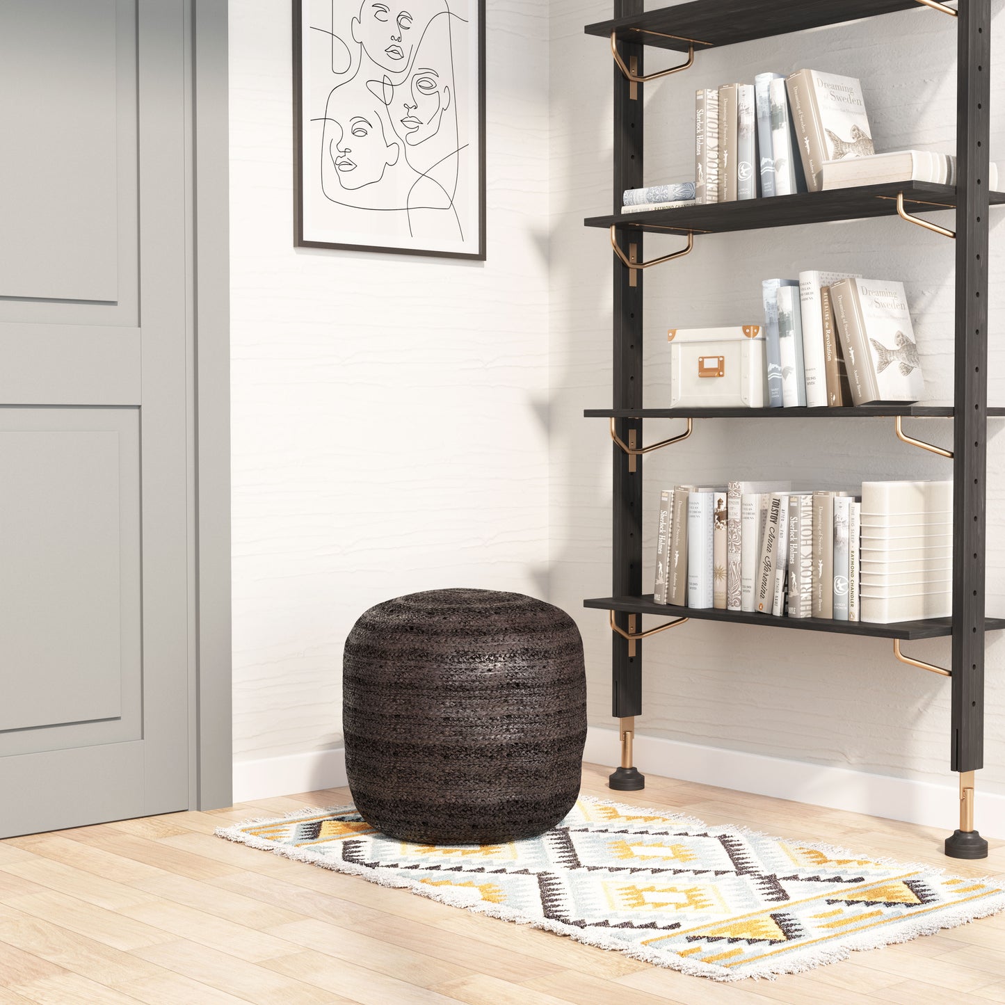 Lillian Ottoman Black - Disselt Designs