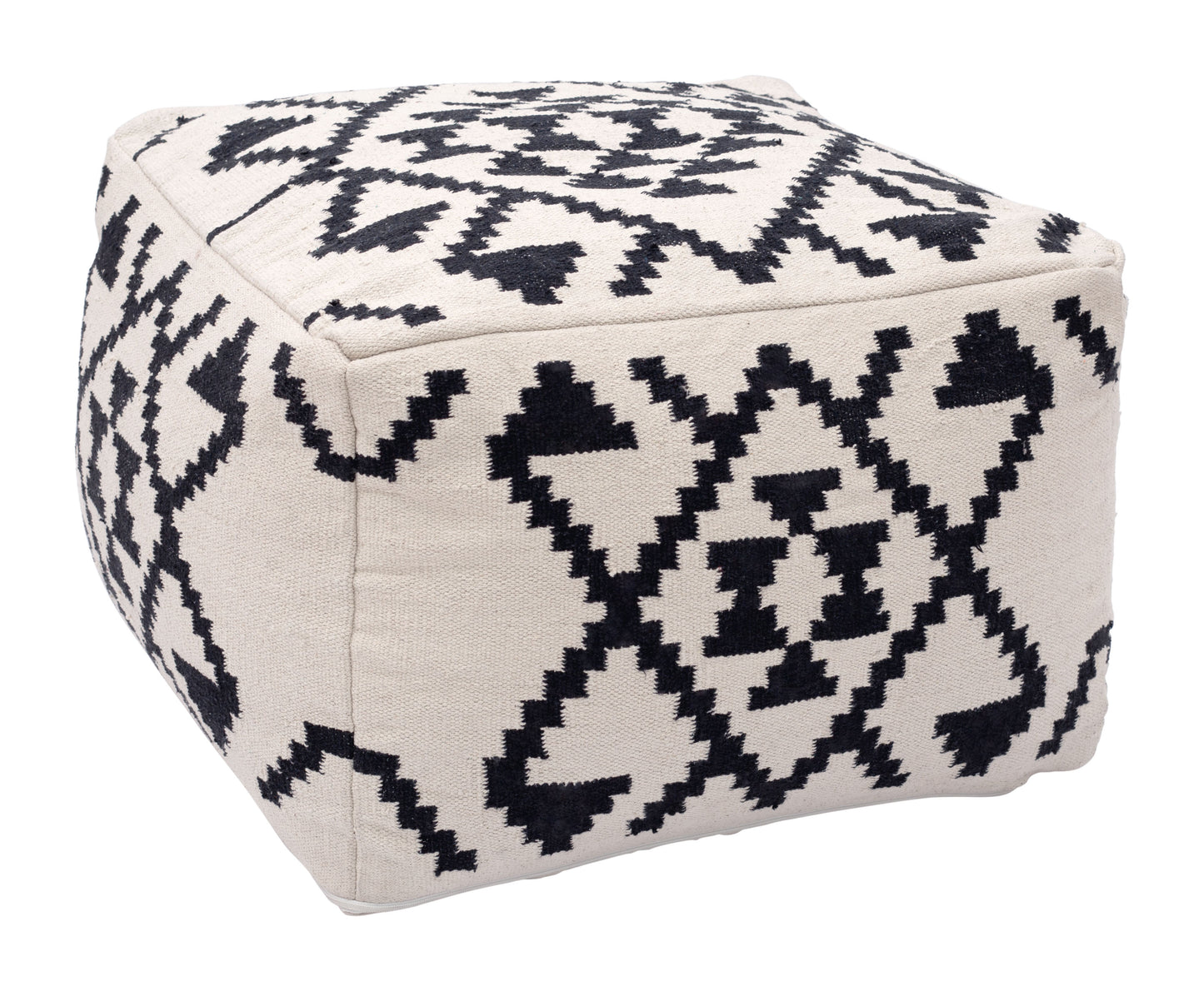 Lizardo Ottoman Beige & Black - Disselt Designs