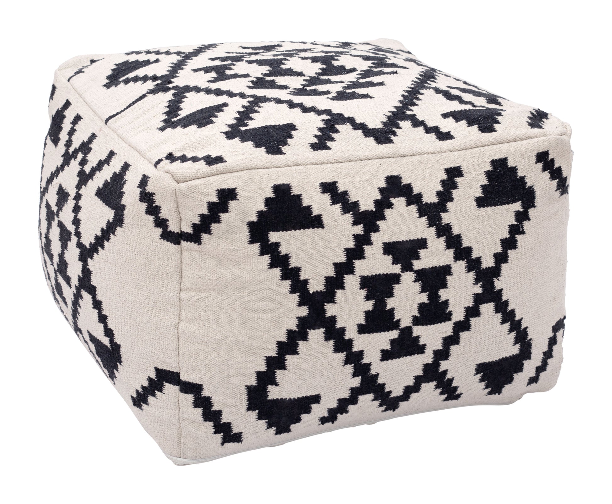Lizardo Ottoman Beige & Black - Disselt Designs