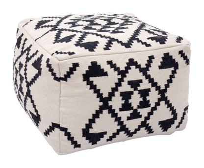 Lizardo Ottoman Beige & Black - Disselt Designs