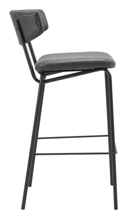 Charon Barstool (Set of 2) Vintage Black - Disselt Designs