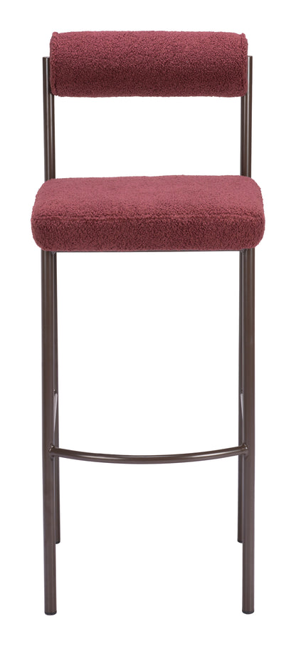 Livorno Barstool (Set of 2) Red & Bronze - Disselt Designs