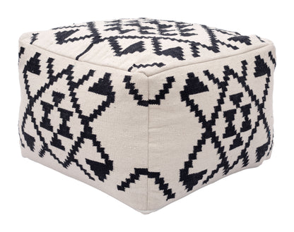 Lizardo Ottoman Beige & Black - Disselt Designs