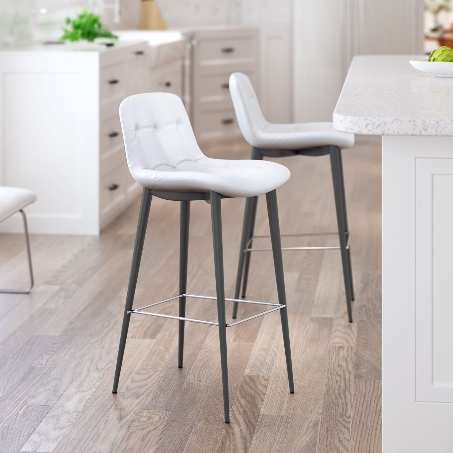 Tangiers Barstool (Set of 2) White - Disselt Designs