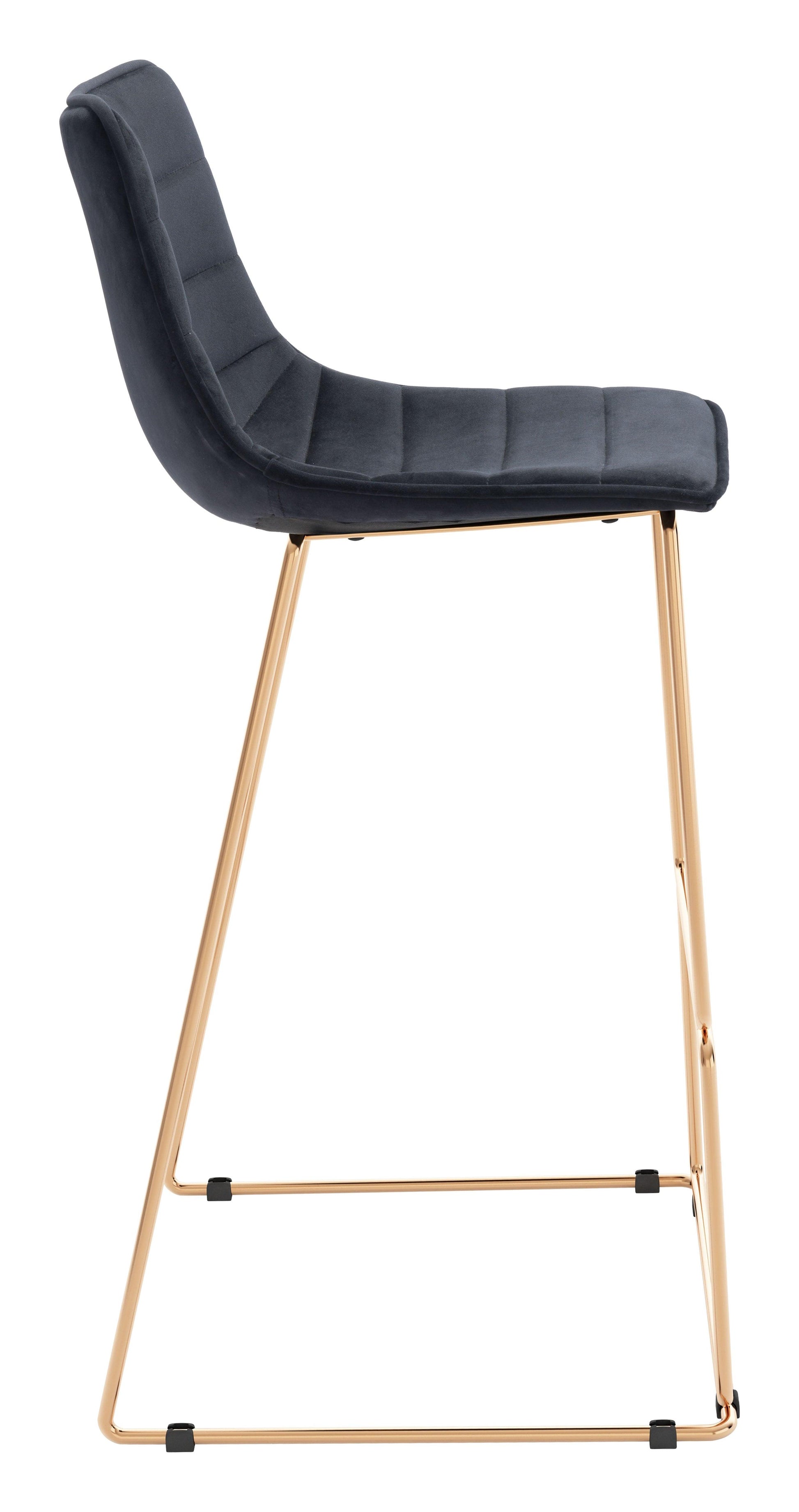 Adele Barstool (Set of 2) Black & Gold - Disselt Designs