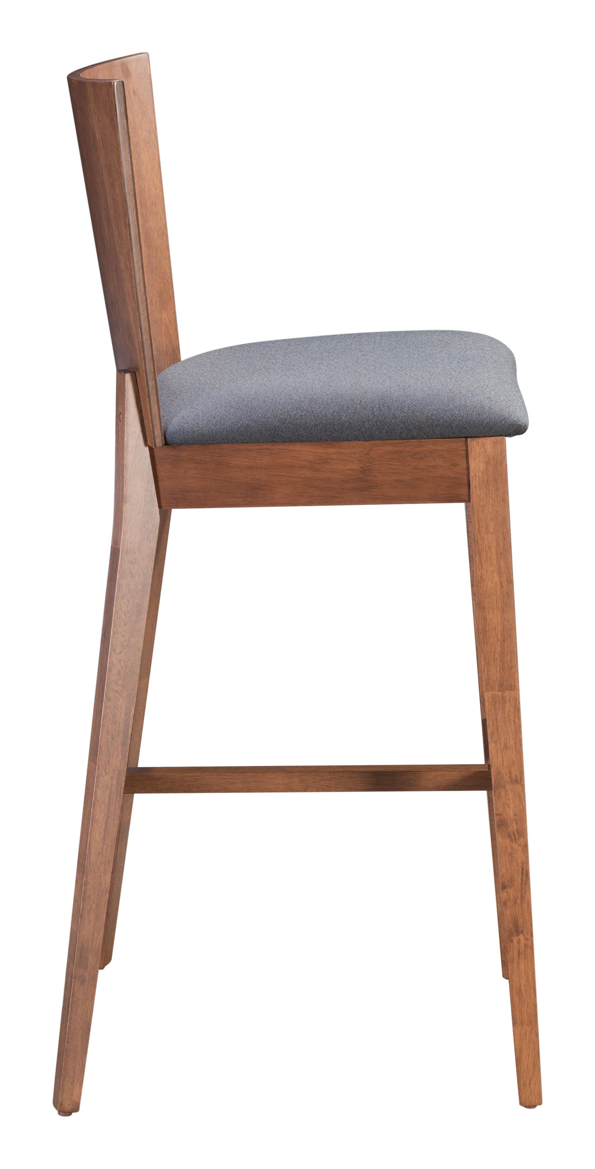 Ambrose Barstool (Set of 2) Walnut & Dark Gray - Disselt Designs