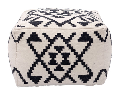 Lizardo Ottoman Beige & Black - Disselt Designs