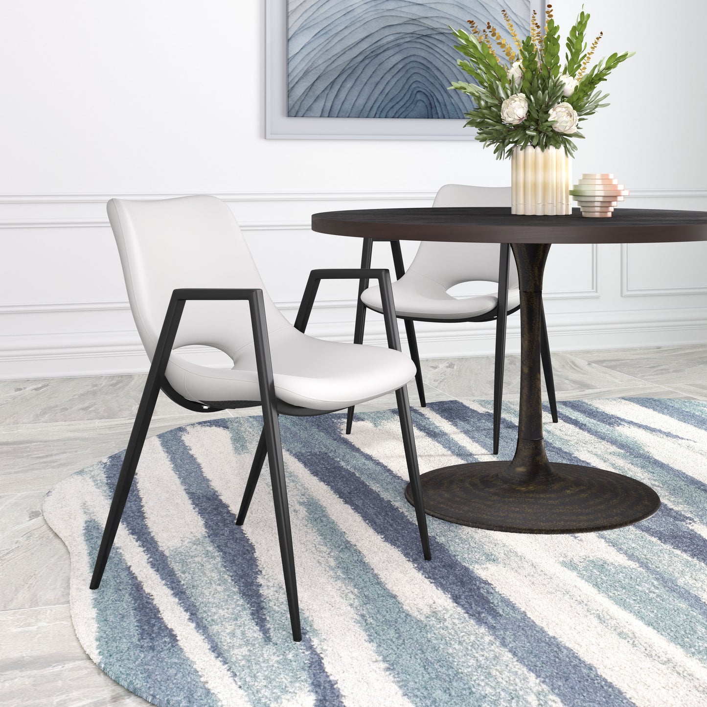 Desi Dining Chair (Set of 2) White - Disselt Designs