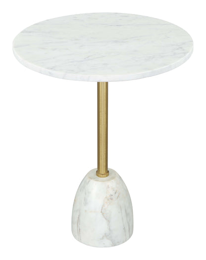 Cynthia Side Table White & Gold - Disselt Designs