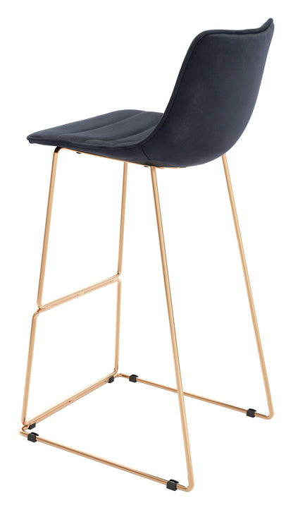 Adele Barstool (Set of 2) Black & Gold - Disselt Designs