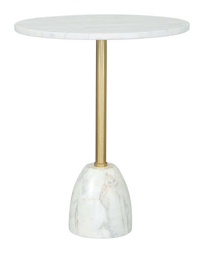 Cynthia Side Table White & Gold - Disselt Designs