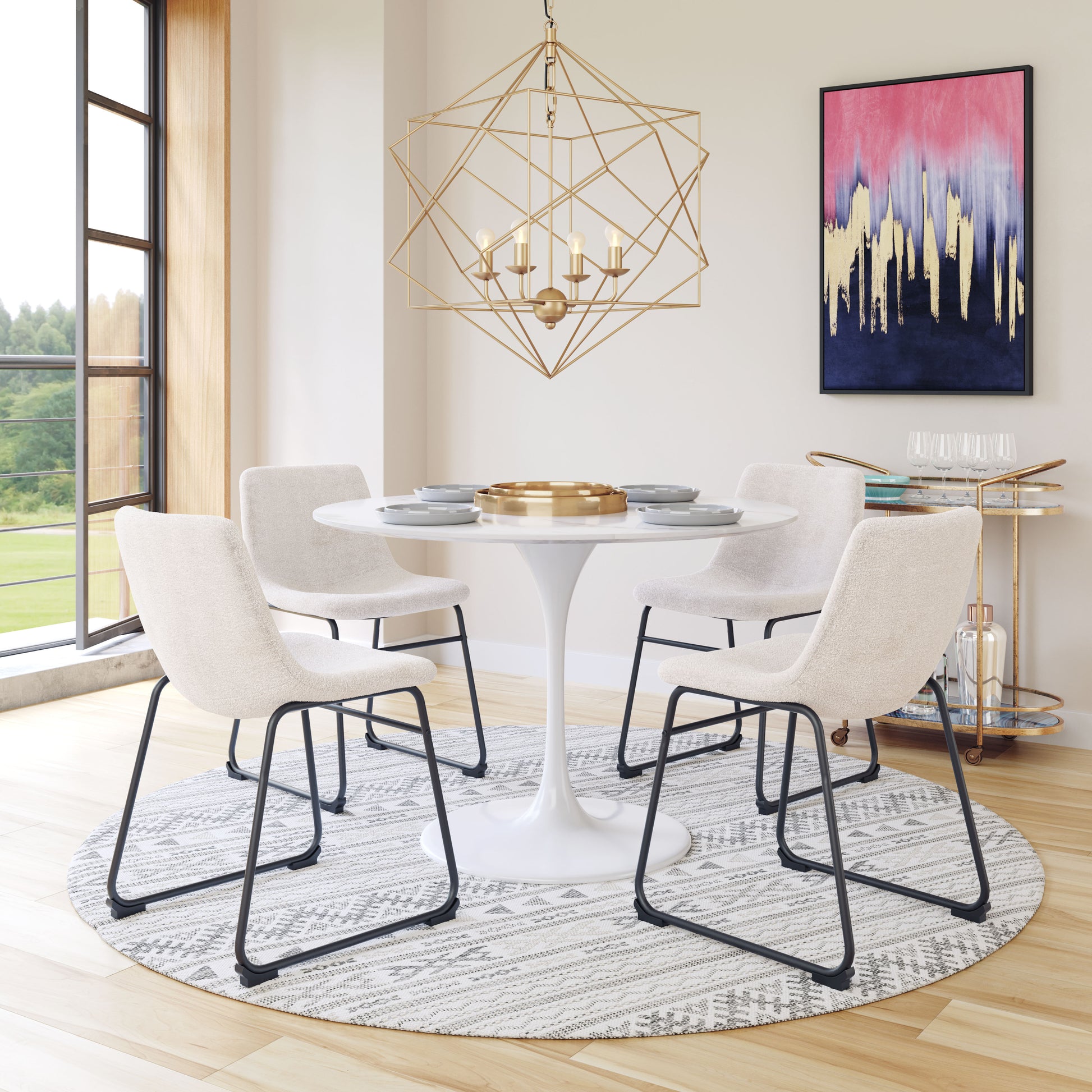 Smart Dining Chair (Set of 2) Ivory - Disselt Designs