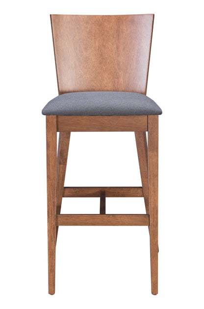 Ambrose Barstool (Set of 2) Walnut & Dark Gray - Disselt Designs