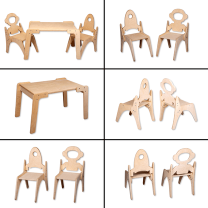 KIDS WORKIT | Wooden Table and Chair Set