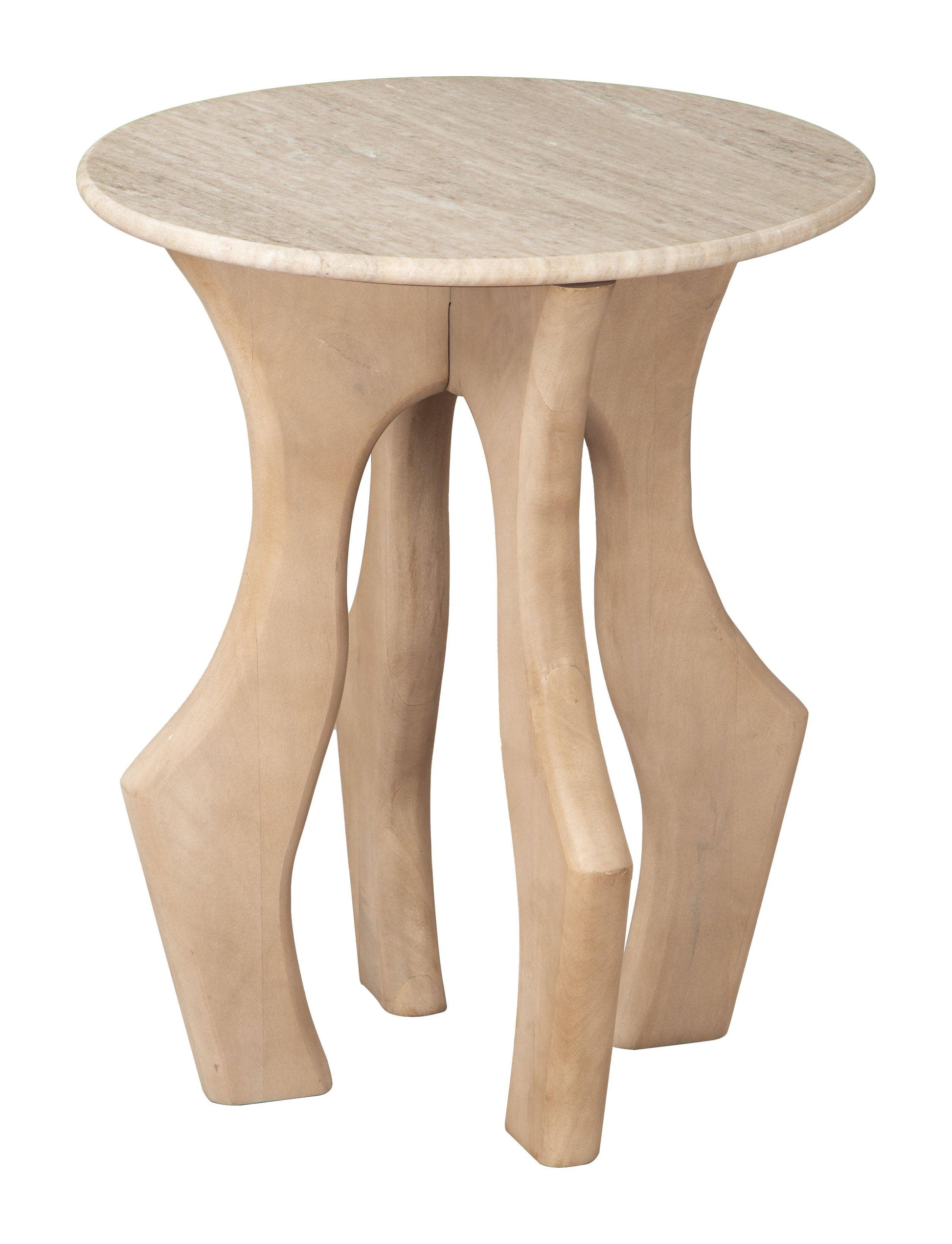 Eda Side Table White & Natural - Disselt Designs