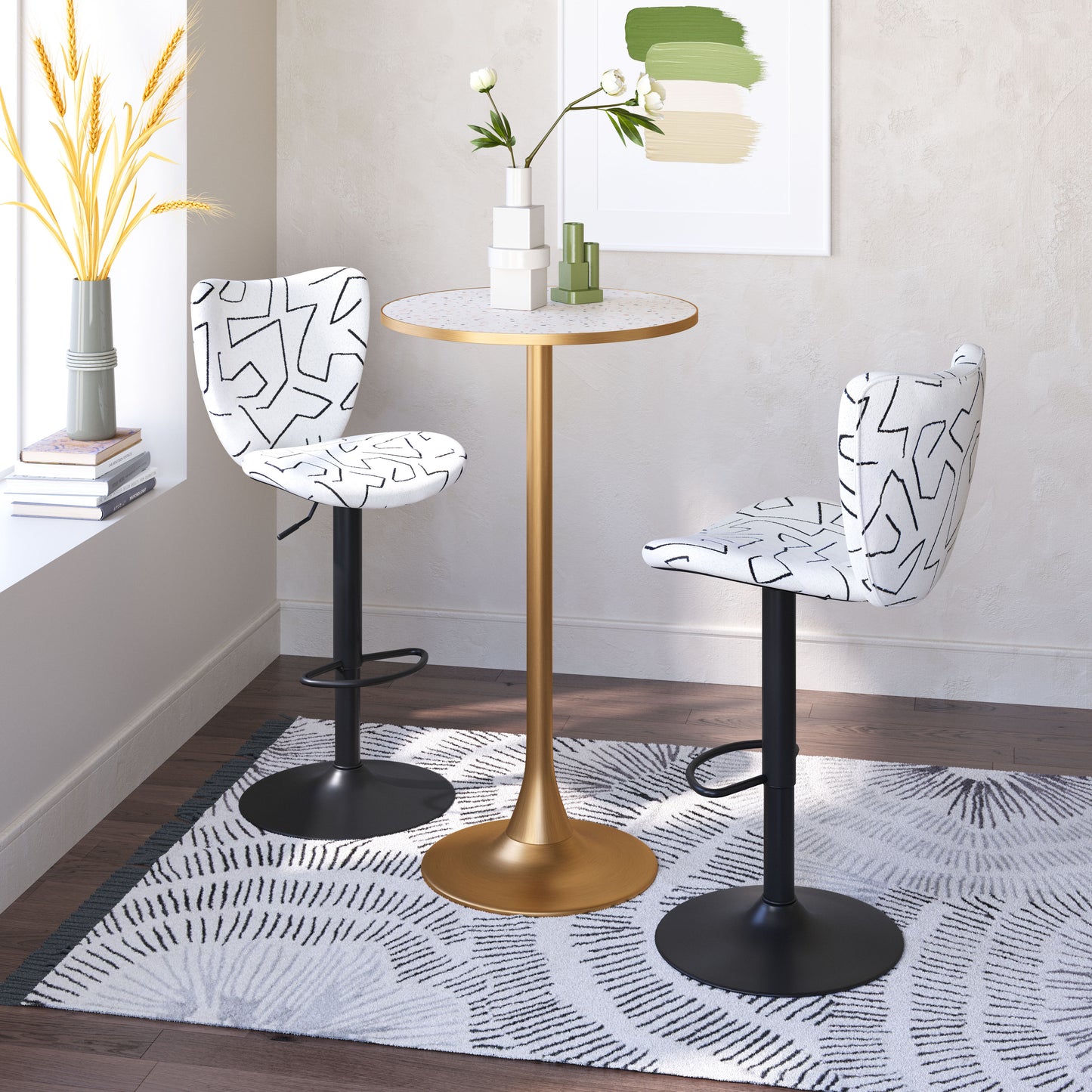 Elevate Barstool (Set of 2) White - Disselt Designs