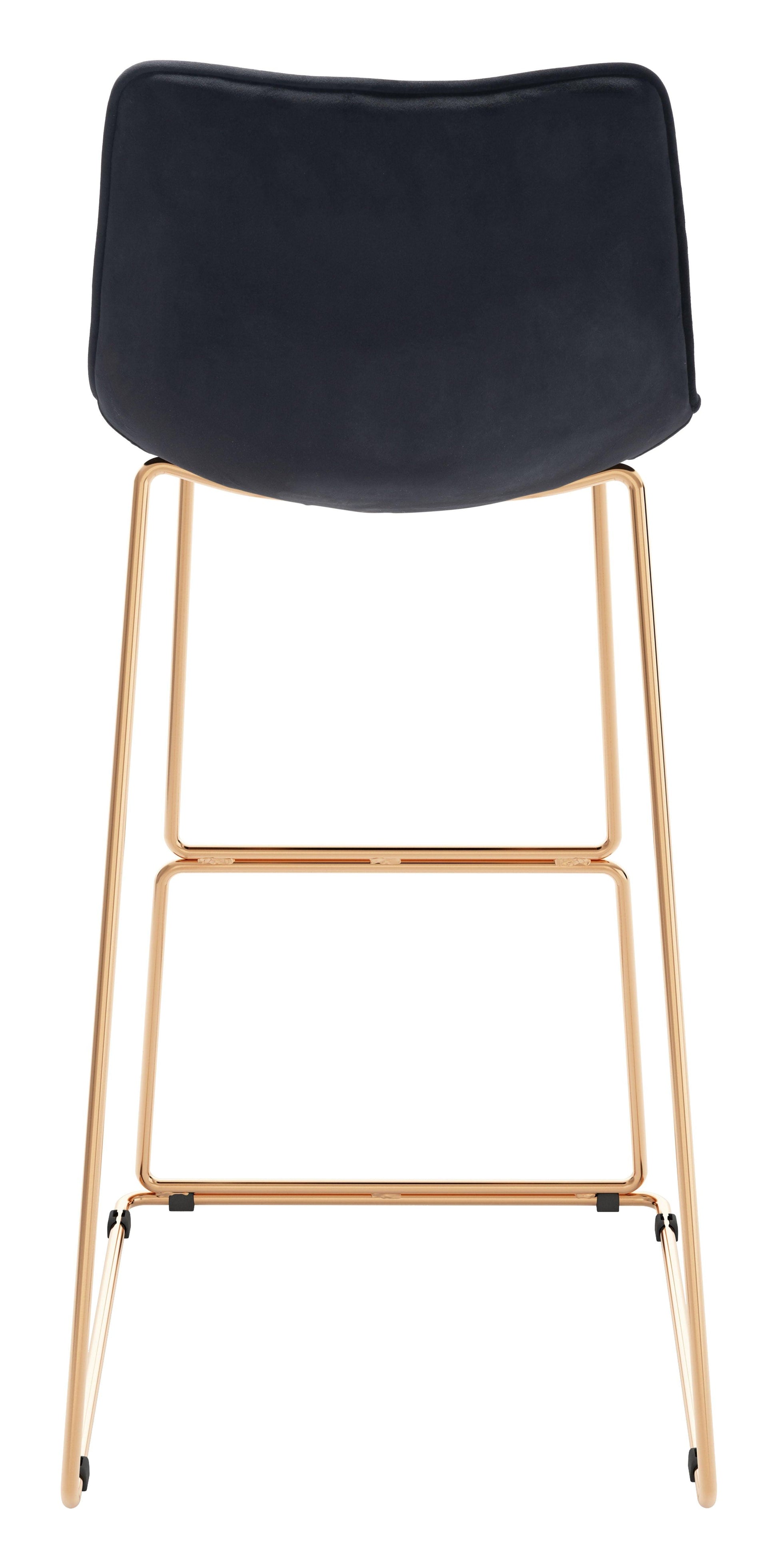 Adele Barstool (Set of 2) Black & Gold - Disselt Designs