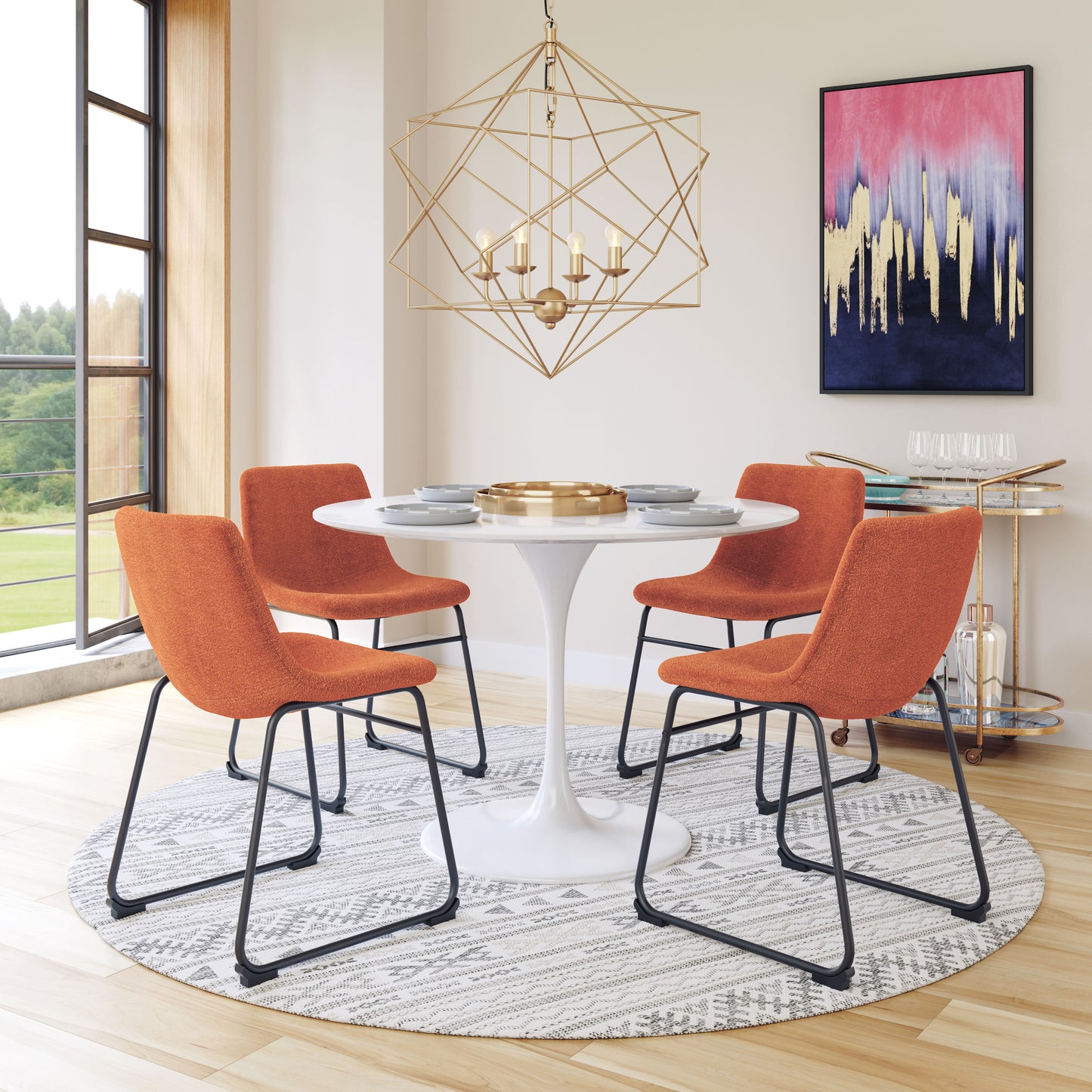Smart Dining Chair (Set of 2) Burnt Orange - Disselt Designs