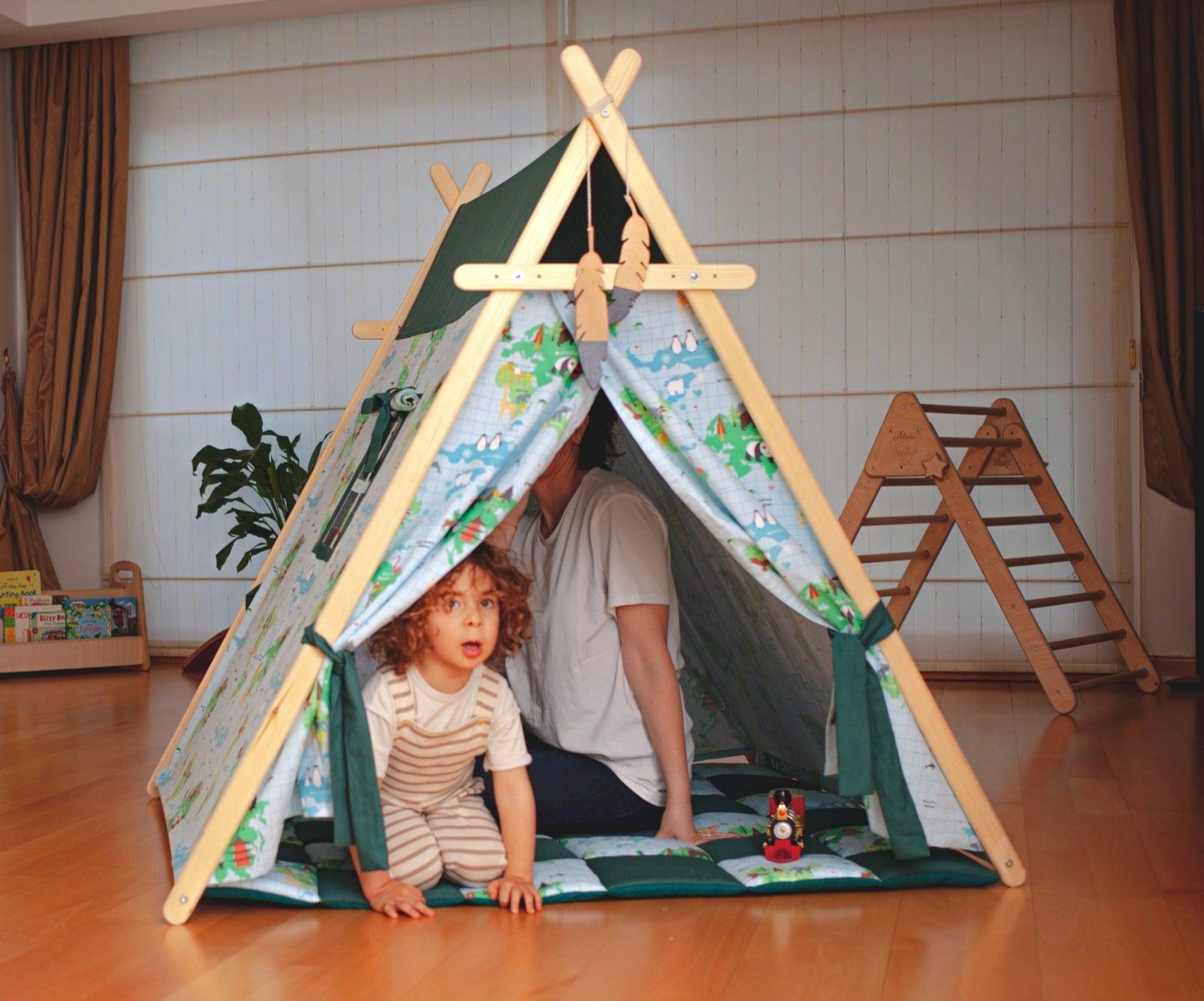 KIDS WORLD | World Map Play Tent and Play Mat - Disselt Designs