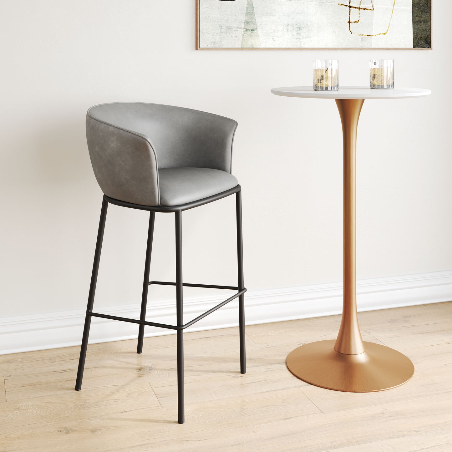 Garston Barstool Gray - Disselt Designs