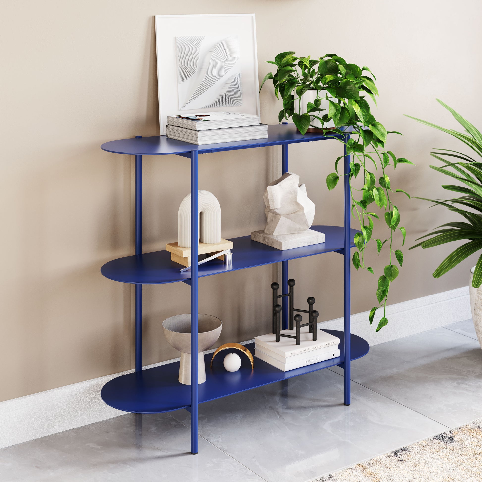 Tre Console Table Blue - Disselt Designs