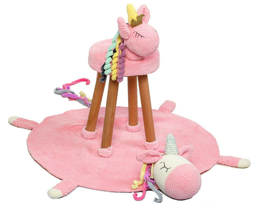 KIDS UNICORN | Unicorn Rug And Stool Set