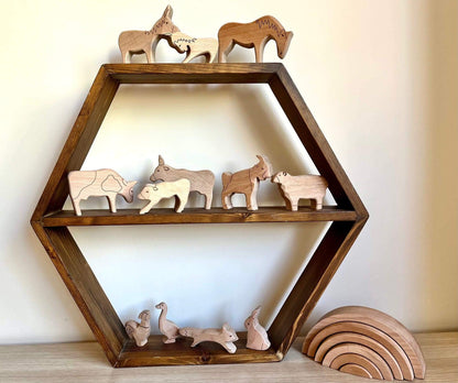 KIDS FARM | 12-Piece Wooden Farm Animals Set - Disselt Designs