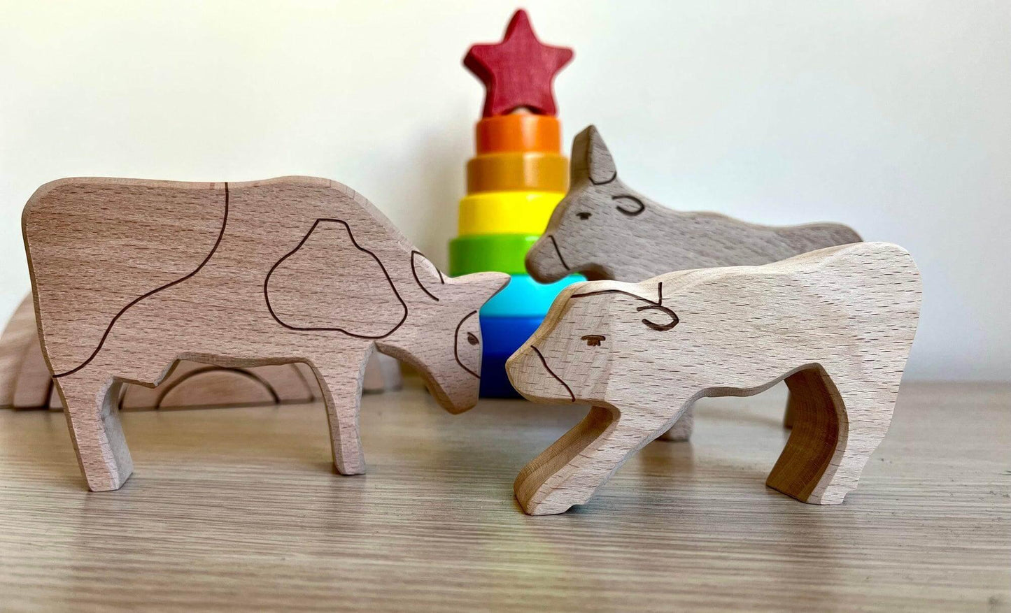 KIDS FARM | 12-Piece Wooden Farm Animals Set - Disselt Designs