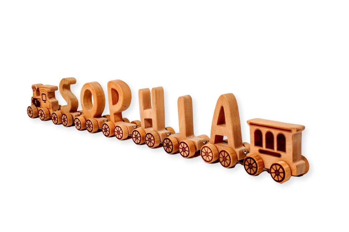 KIDS TRAIN | Wooden Letter Train Puzzle for Kids - Disselt Designs