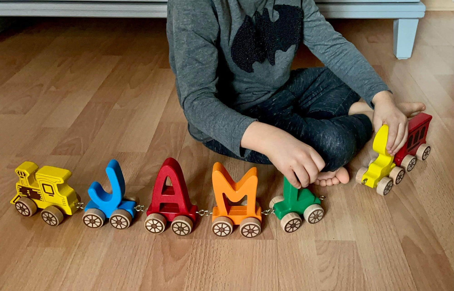 KIDS TRAIN | Wooden Letter Train Puzzle for Kids - Disselt Designs